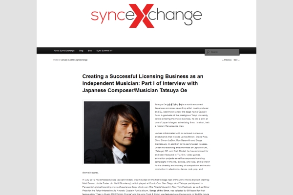 Sync Exchange - Tatsuya Oe Interview