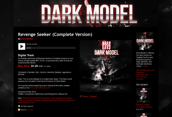 Dark Model's tracks have been out on Bandcamp